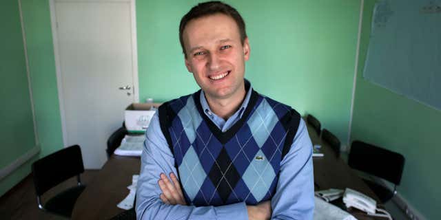 In this 2017 file photo, Alexei Navalny poses in his office in Moscow, Russia. (AP)