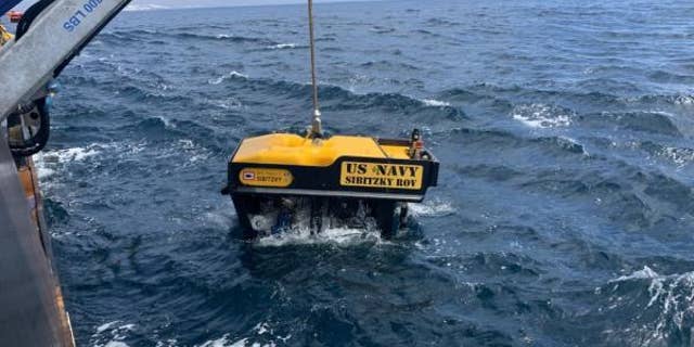U.S. Navy equipment is deployed during a search for the remains of eight service members who went missing during a July 30 training exercise off California. (15th Marine Expeditionary Unit)