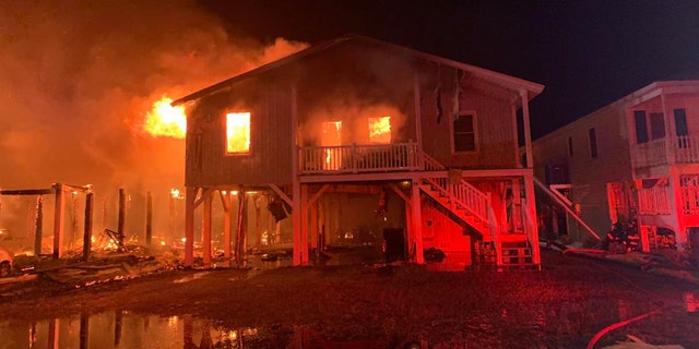 The fires destroyed three homes, damaged two and left a person seriously injured, officials say. (Horry County Fire Rescue)