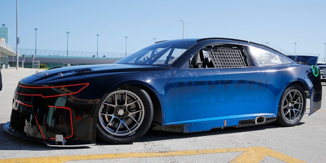 The car is being tested with generic, unbranded bodywork.