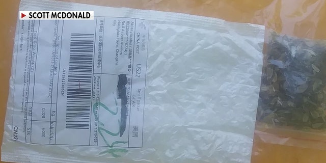 Michigan resident Scott McDonald tells Fox News that the package description said there was a door handle inside the envelope. When he opened it up he found what appeared to be sunflower seeds. Scott immediately put them in the garage and emailed the USDA. (Scott McDonald)