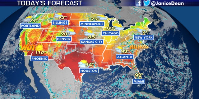 The national forecast for Thursday, Aug. 6, 2020.