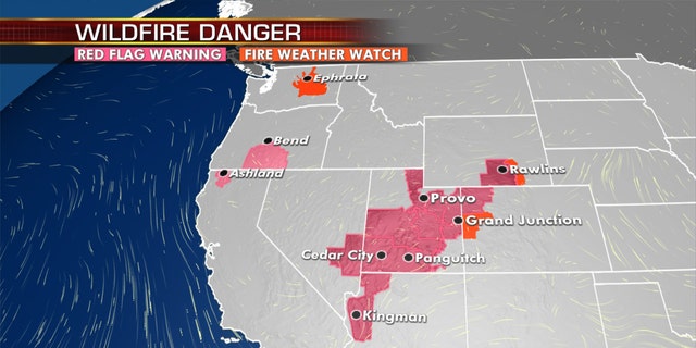 An elevated fire danger exists out west, as more hot weather is in the forecast.