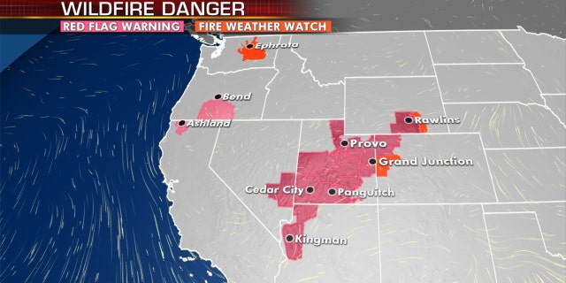 An elevated fire danger exists out west, as more hot weather is in the forecast.