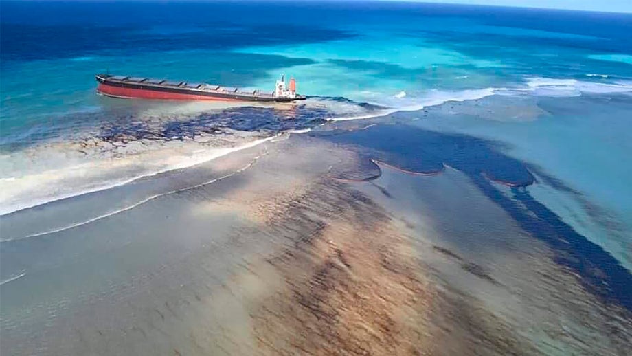 Mauritius declares emergency as stranded ship spills fuel