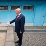 June 30, 2019: Shaking hands with Kim Jong Un at the Korean Demilitarized Zone.