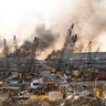 Aftermath of a massive explosion is seen in in Beirut, Lebanon, Tuesday, Aug. 4, 2020.