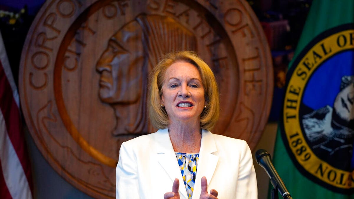 Seattle Mayor Jenny Durkan addresses a news conference about changes being made in the police department Wednesday, Sept. 2, 2020, in Seattle.