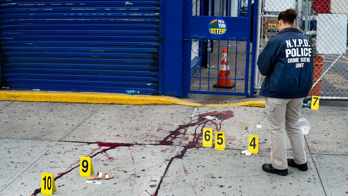 In this Sept 5, 2016, file photo, crime scene investigators with the New York Police Department work at the scene where multiple people were killed and others injured in a shooting during J'ouvert festivities in the Brooklyn borough of New York. NYPD Commissioner Dermot Shea on Tuesday said the department reached a 25-year high in gun arrests last week with 160 people taken into police custody. (AP Photo/Craig Ruttle, File)