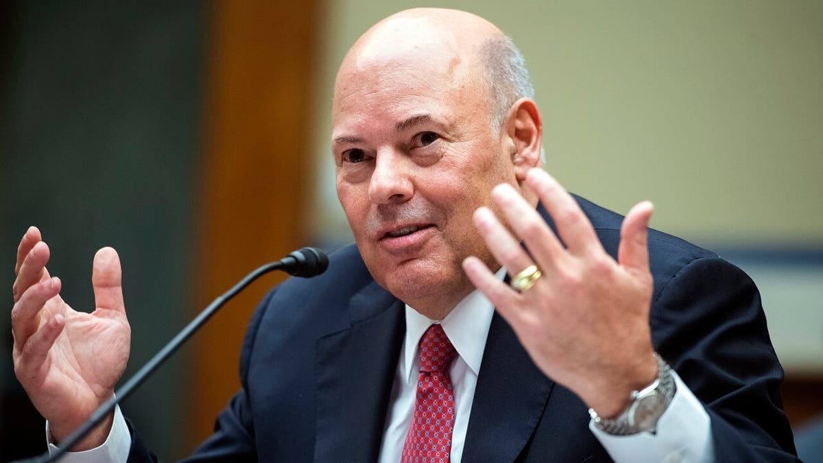 FILE - In this Aug. 24, 2020, file photo, Postmaster General Louis DeJoy testifies during a House Oversight and Reform Committee hearing on the Postal Service on Capitol Hill in Washington. (Tom Williams/Pool via AP)