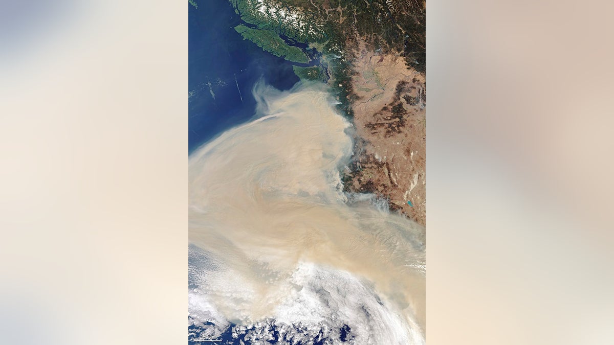 In this Thursday Copernicus Sentinel-3 image, provided by the European Space Agency, ESA, multiple fires can be seen hovering over the U.S. states of California, Washington and Oregon. In the top of the image, the cities of Vancouver and Seattle are visible. (ESA, CC BY-SA IGO 3.0 via AP)