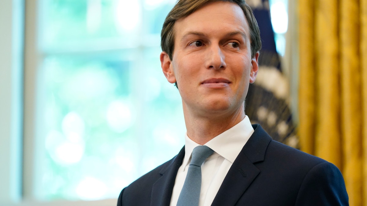 Jared Kushner listens during an announcement in the Oval Office of the White House on Friday, Sept. 11, 2020, in Washington. Bahrain has become the latest Arab nation to agree to normalize ties with Israel as part of a broader diplomatic push by President Donald Trump and his administration to fully integrate the Jewish state into the Middle East. (AP Photo/Andrew Harnik)