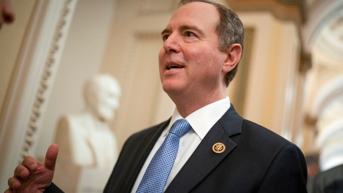 In this March 3, photo House Intelligence Committee Chairman Adam Schiff, D-Calif., talks to reporters on Capitol Hill in Washington. Schiff said Tuesday, Sept. 29, that he will subpoena the Department of Homeland Security after a department whistleblower wasn’t allowed access to documents and clearance he needs to testify. (AP Photo/J. Scott Applewhite, File)