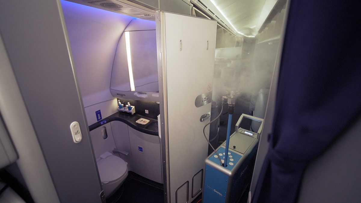 Following deep cleanings, the NovaRovers will mist the "seats, tray tables, armrests, overhead bins, lavatories and crew stations" with the antimicrobial coating.