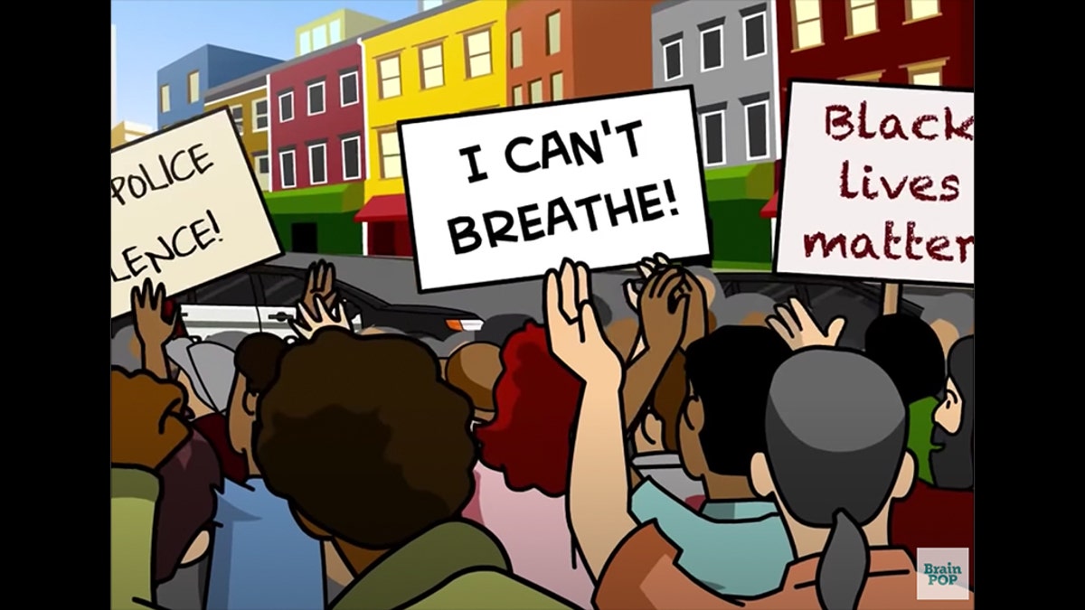 A screenshot from a controversial video encouraging students to join BLM protests.