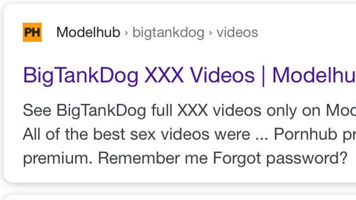 Search screenshot displays BigTankDog's Modelhub profile (Credit: Exodus Cry)