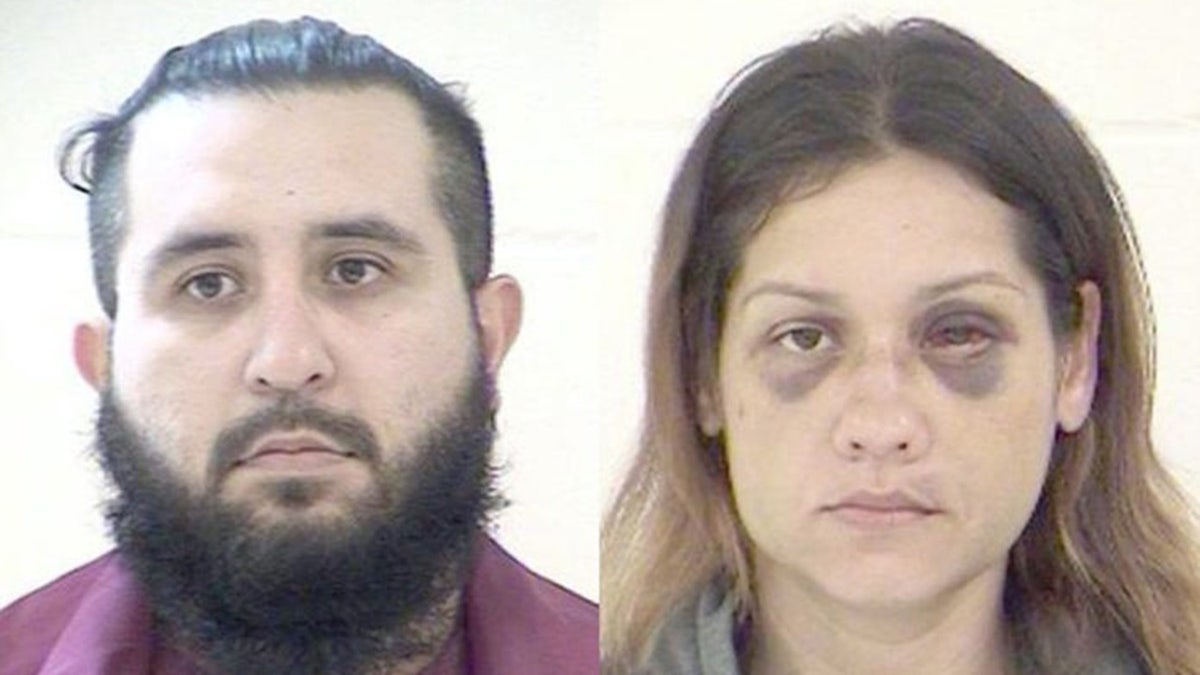 Mugshots for Armando Barron, 30, and Britany Barron, 31.