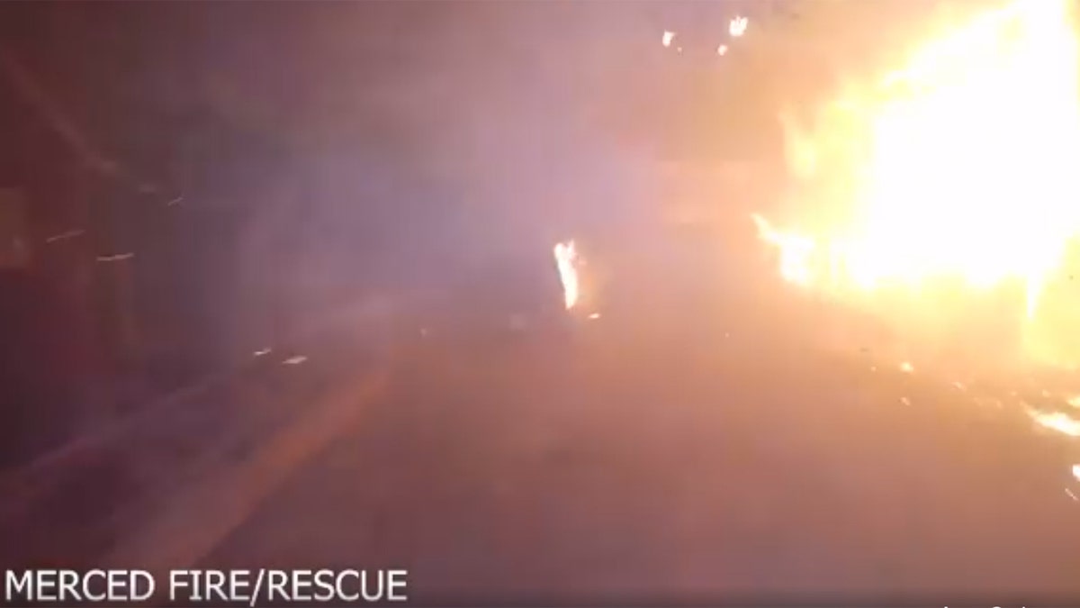 Dramatic footage from the city of Merced Fire Department shows the devastation from the Creek Fire in the first 12 hours of the blaze.