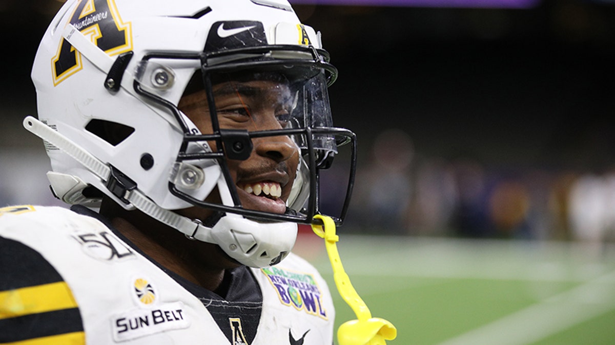 Darrynton Evans of the Appalachian State Mountaineers looks on during the game against the UAB Blazers during the R+L Carriers New Orleans Bowl at Mercedes-Benz Superdome on Dec. 21, 2019, in New Orleans, La. (Chris Graythen/Getty Images)