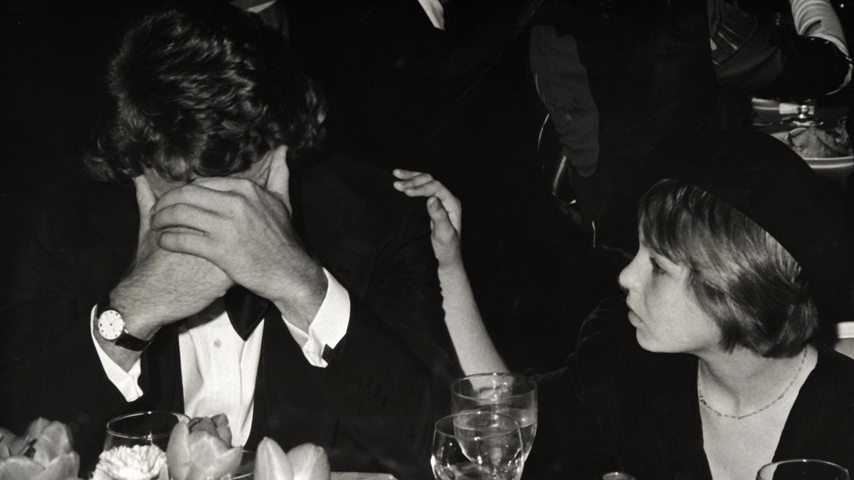 Actor Ryan O'Neal and actress Tatum O'Neal attend Third Annual American Film Institute Lifetime Achievement Awards Honoring Orson Welles on February 9, 1975, at the Century Plaza Hotel in Century City, Calif. (Photo by Ron Galella/Ron Galella Collection via Getty Images)