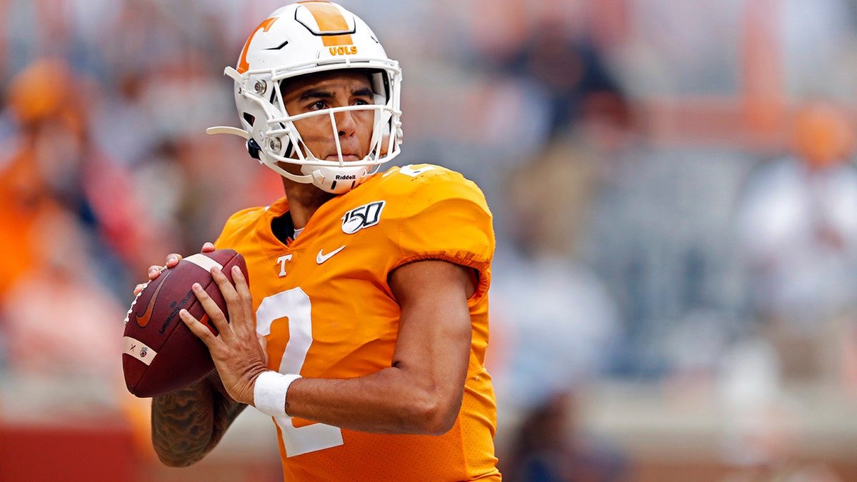 Jarrett Guarantano and the 16th-ranked Tennessee Volunteers are about to find out how much having the same offensive coordinator for consecutive seasons can help a quarterback. (AP Photo/Wade Payne, File)