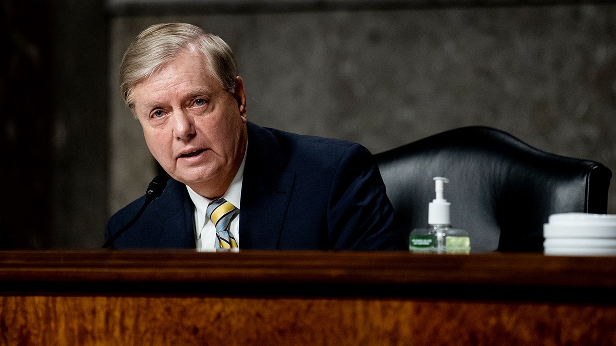 Committee Chairman Sen. Lindsey Graham (R-SC) speaks during a Senate Judiciary Committee hearing. Graham announced Saturday he supports President Trump getting a new justice on the court to fill Ruth Bader Ginsburg's vacancy. (Photo by Erin Schaff-Pool/Getty Images)