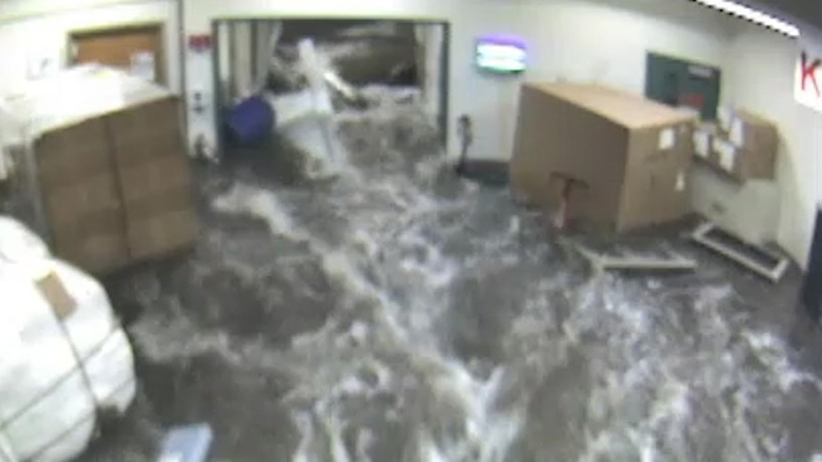 Flash flooding struck Norwood Hospital in Norwood, Mass., on June 28, 2020.