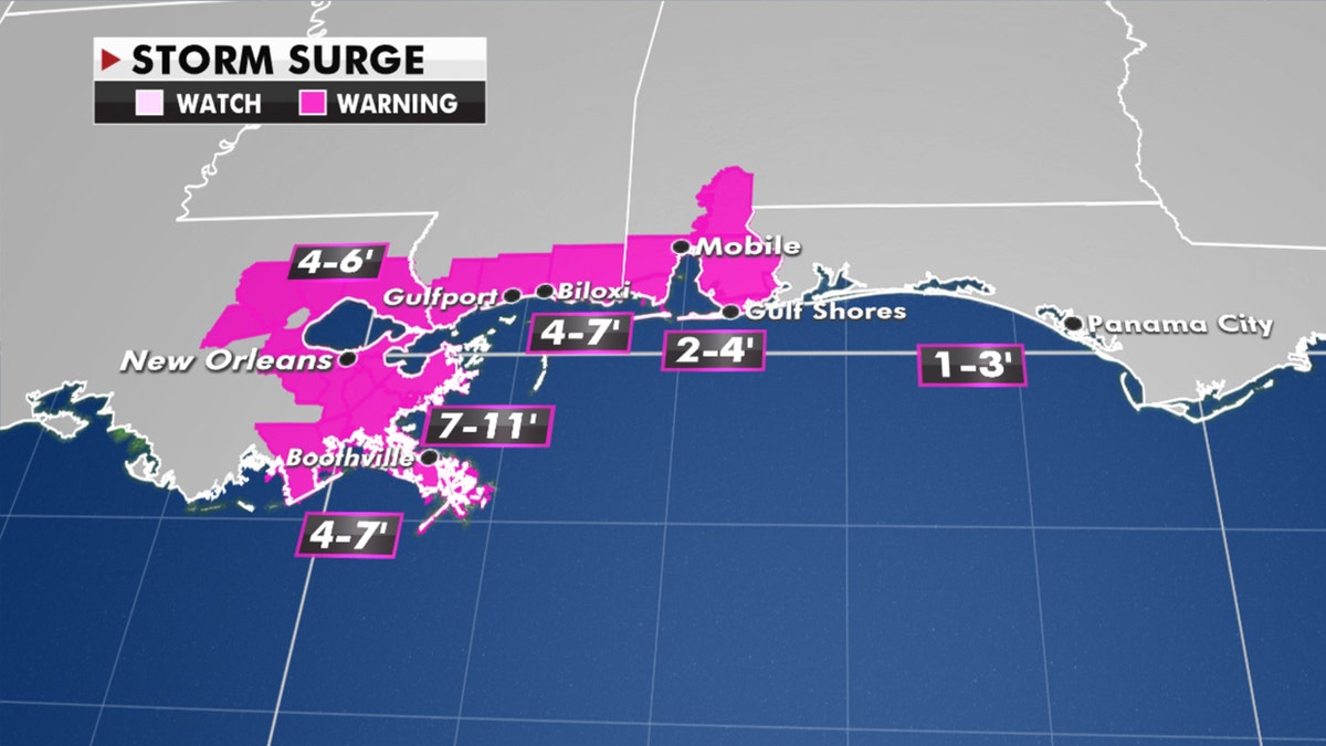 Projected storm surge from Sally.