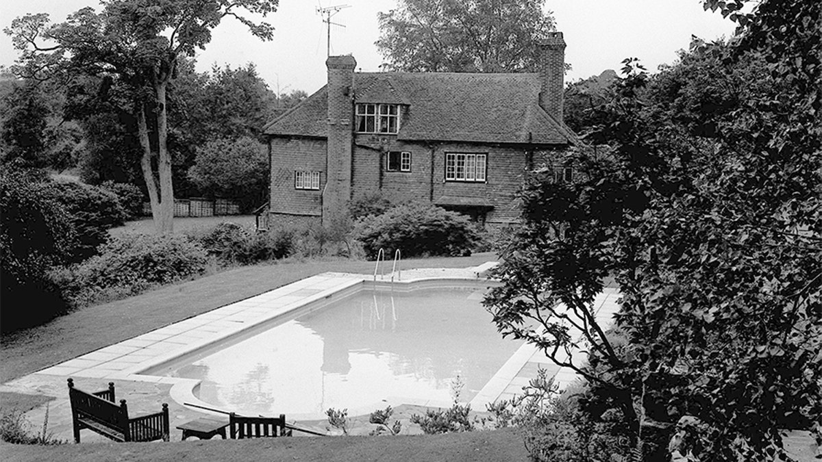 The swimming pool at Cotchford Farm, near Hartfield, Sussex, where Brian Jones, 27-year-old former lead guitarist of the Rolling Stones pop group, died after a midnight swim.