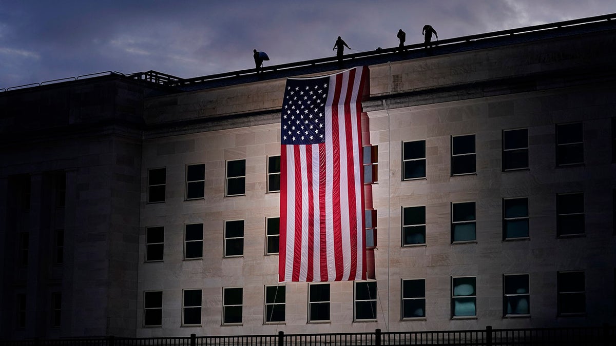 Photo shows massive American flag unfurled over Pentagon to honor victims of 9/11