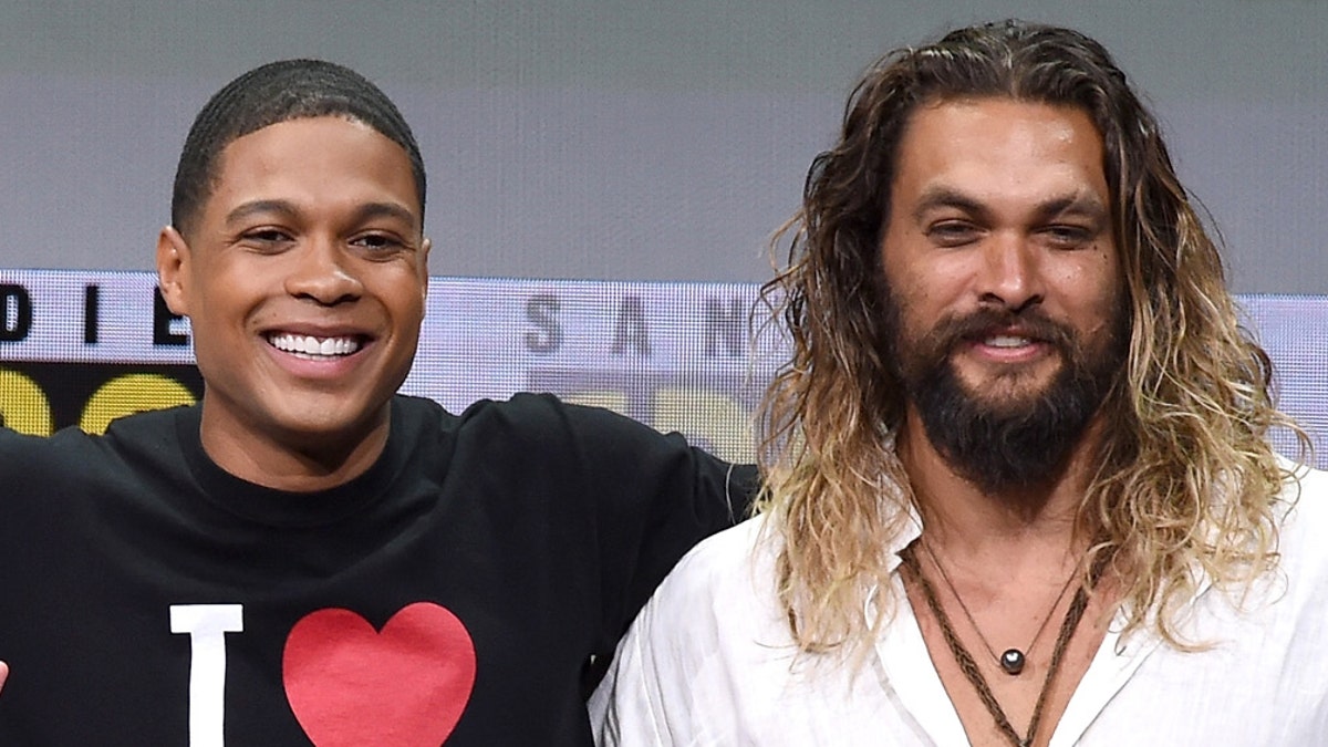 Ray Fisher and Jason Momoa at the Warner Bros. Pictures Presentation during Comic-Con International 2017 in San Diego. Momoa has voiced support for Fisher after he claimed filmmaker Joss Whedon was 'abusive' and 'unprofessional' on set. (Photo by Kevin Winter/Getty Images)