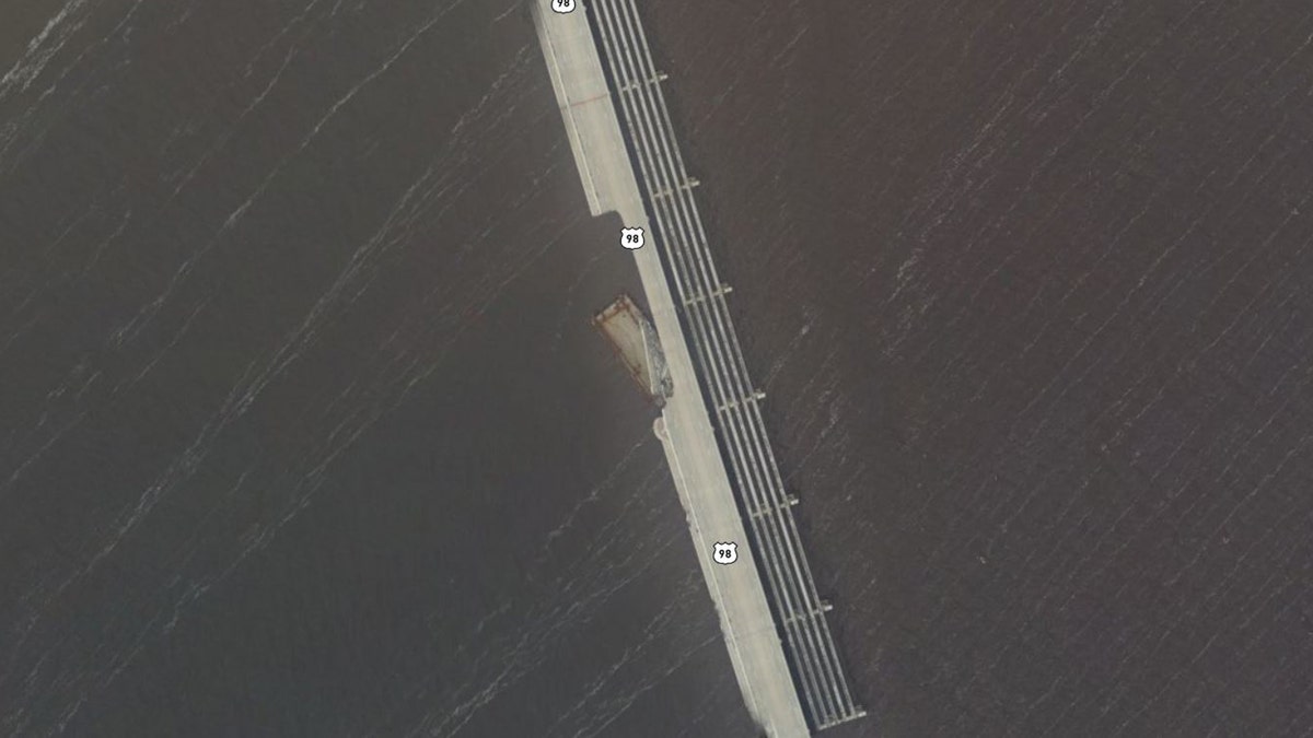 Damage to the Pensacola Bay Bridge can be seen on Sept. 18, 2020, after Hurricane Sally roared through the region.