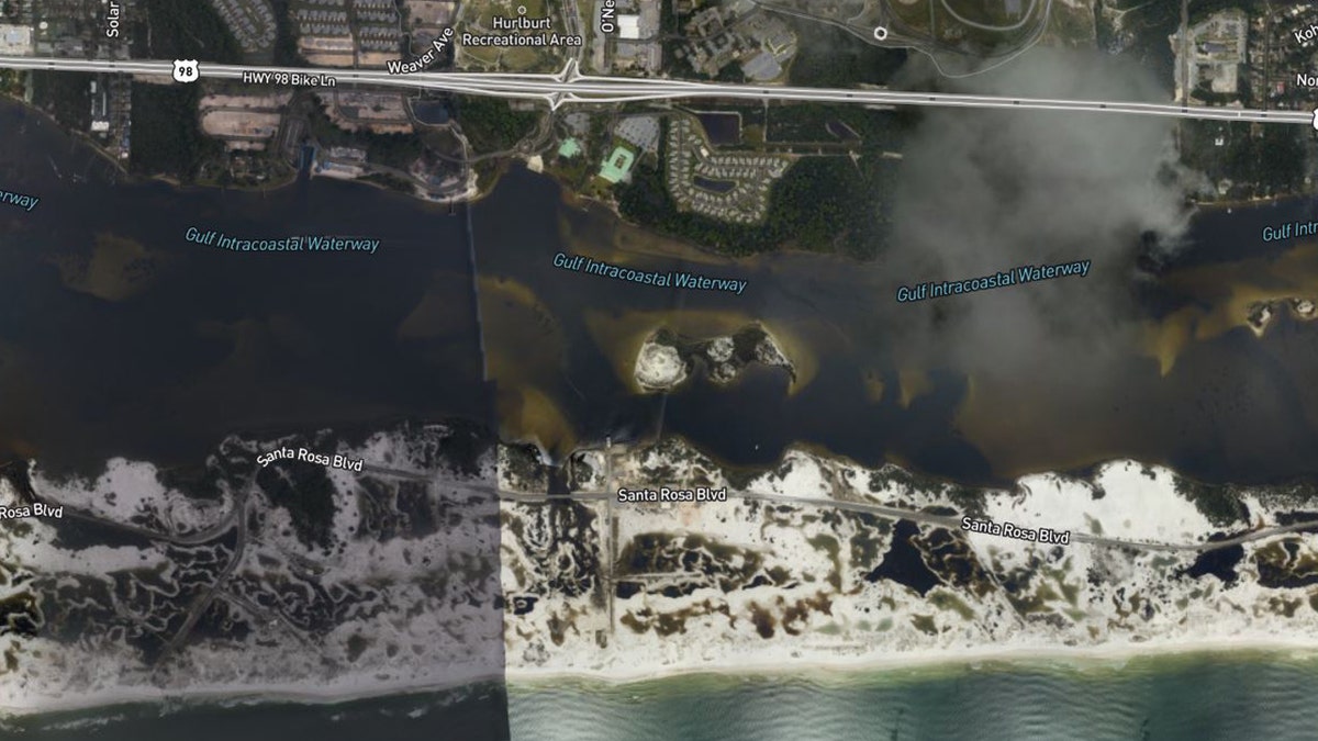 Erosion on barrier islands on Florida's Panhandle in the wake of Hurricane Sally.