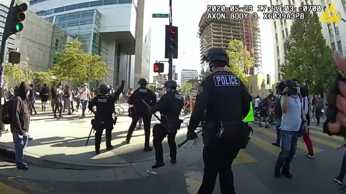 San Jose police released bodycam video Friday shot during George Floyd protests in May.