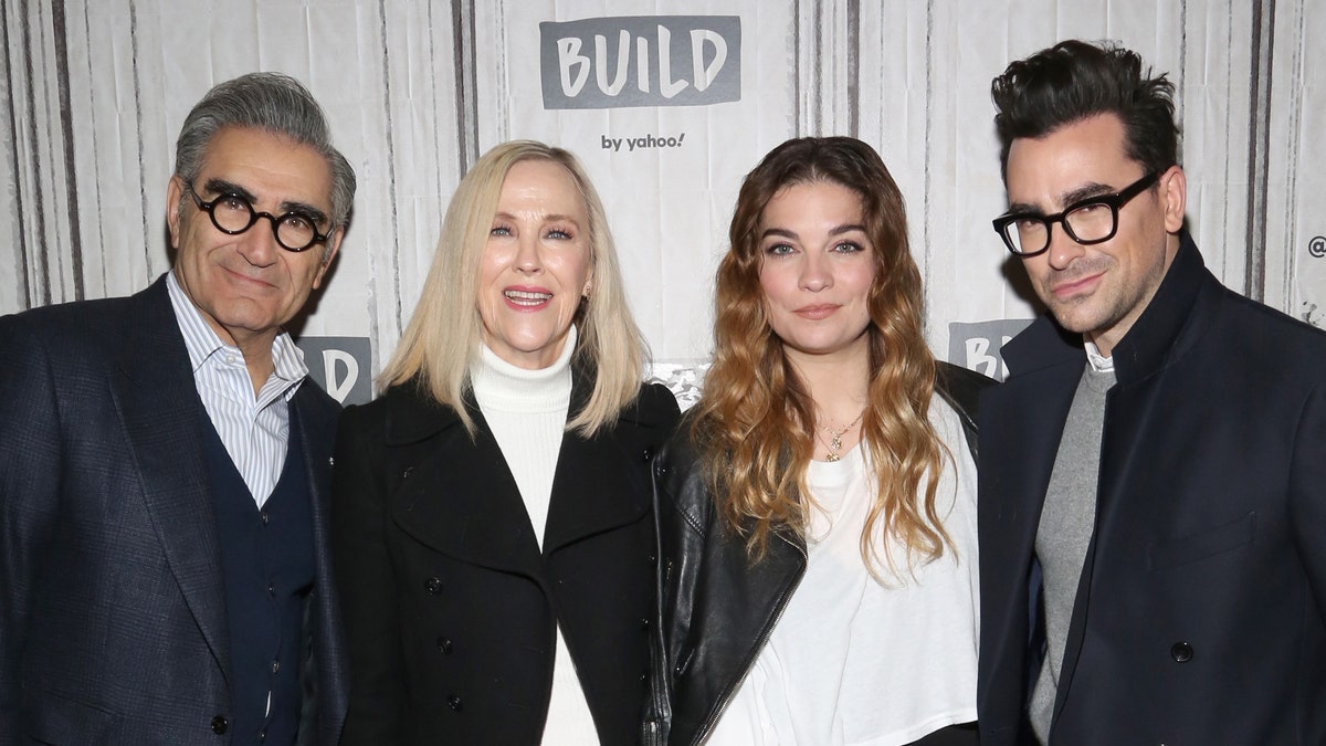 Eugene Levy, Catherine O’Hara, Annie Murphy and Daniel Levy and Catherine O’Hara at a January 2020 event in New York City. (Manny Carabel/Getty Images)