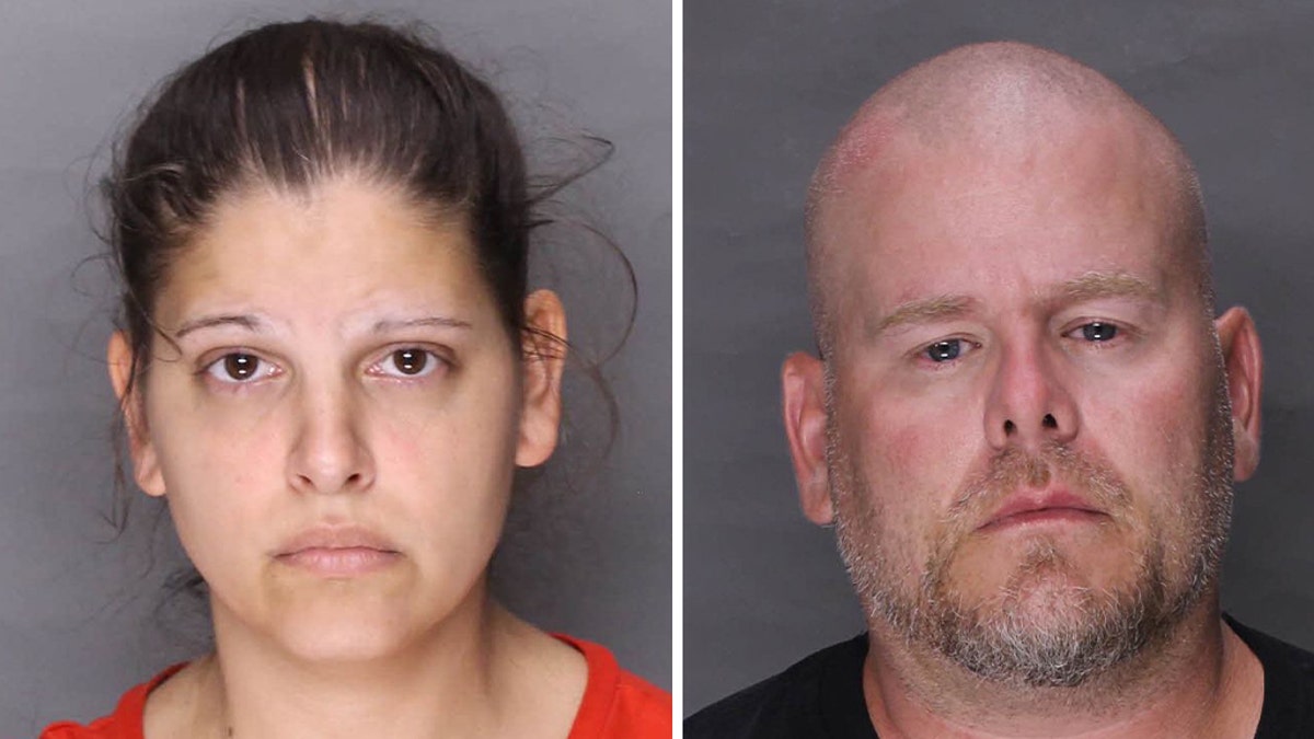 Mugshots for Kimberly Mauer, 35, and Scott Schollenger Jr., 42.