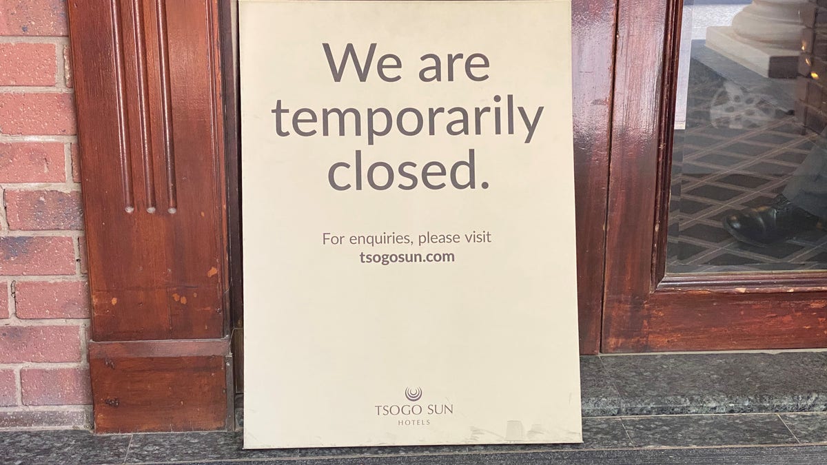 Many hotels in Johannesburg have closed their doors for the time being.