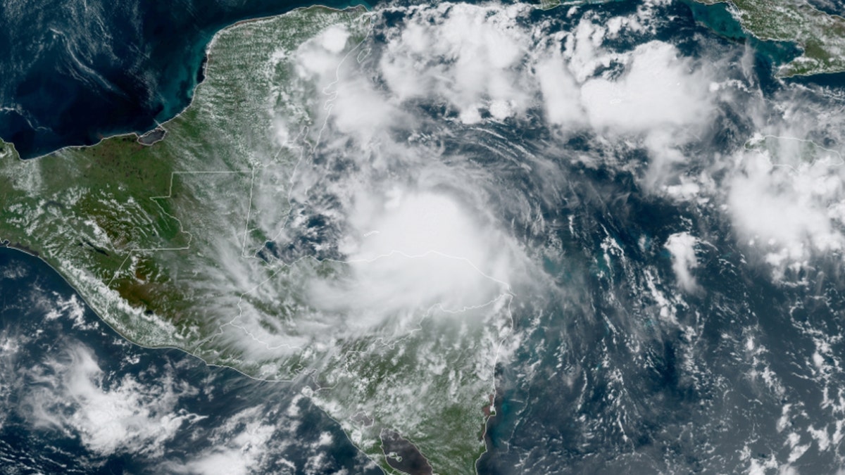 Tropical Storm Nana is seen over the Caribbean on Sept. 2, 2020.