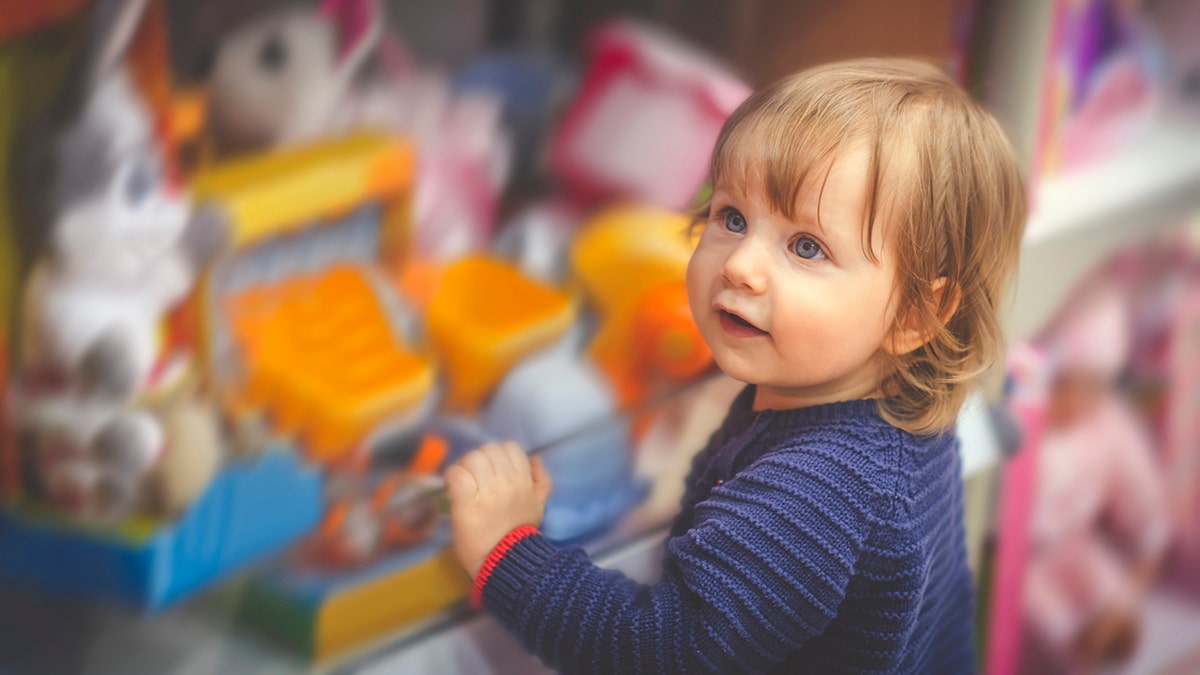 happy child in store