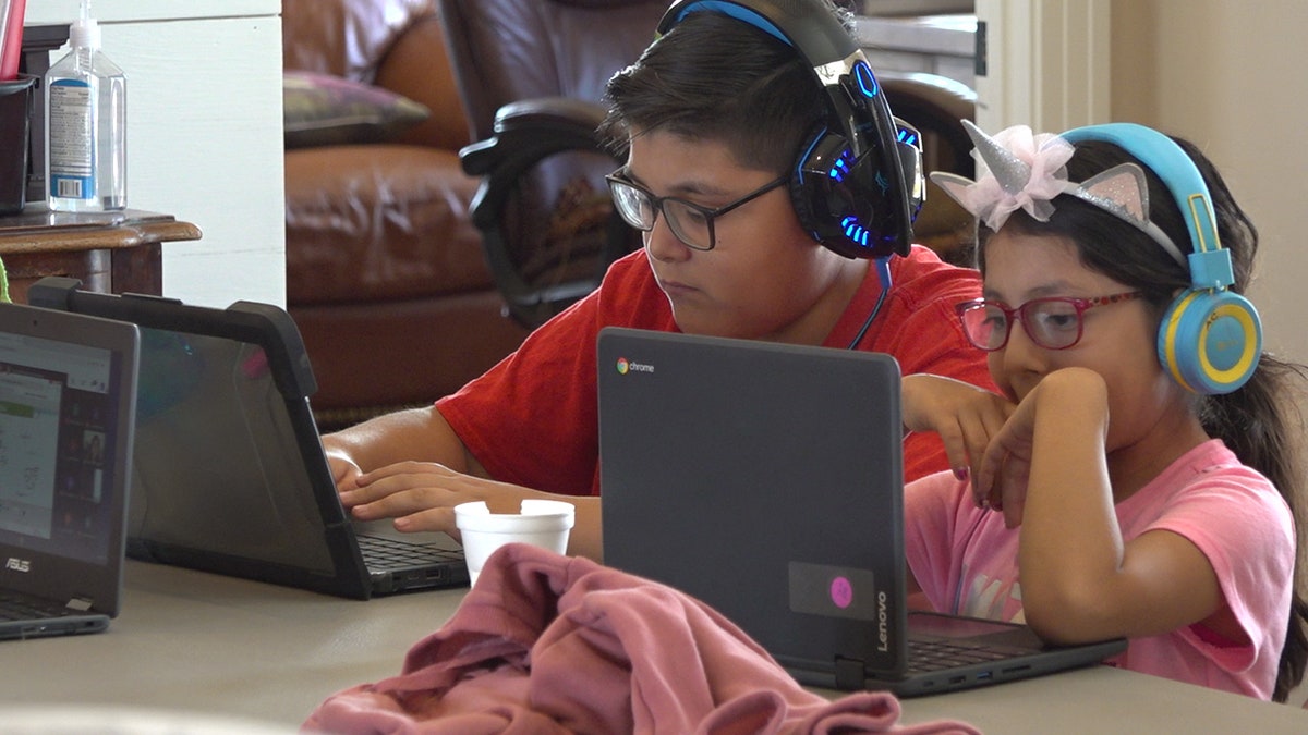 Students in virtual class during pandemic