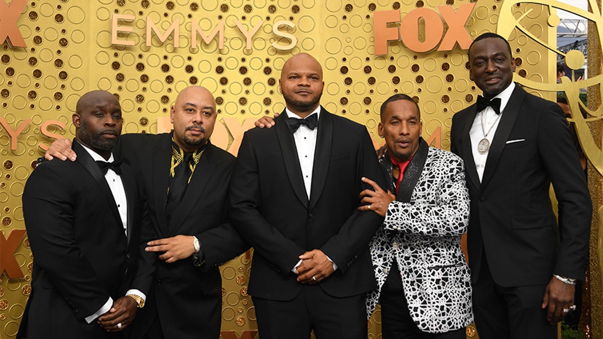 The Exonerated Five, from left: Raymond Santana, Antron McCray, Kevin Richardson, Korey Wise and Yusef Salaam. They are seen at the 71st Emmy Awards at the Microsoft Theatre in Los Angeles on Sept. 22, 2019. (Getty Images)