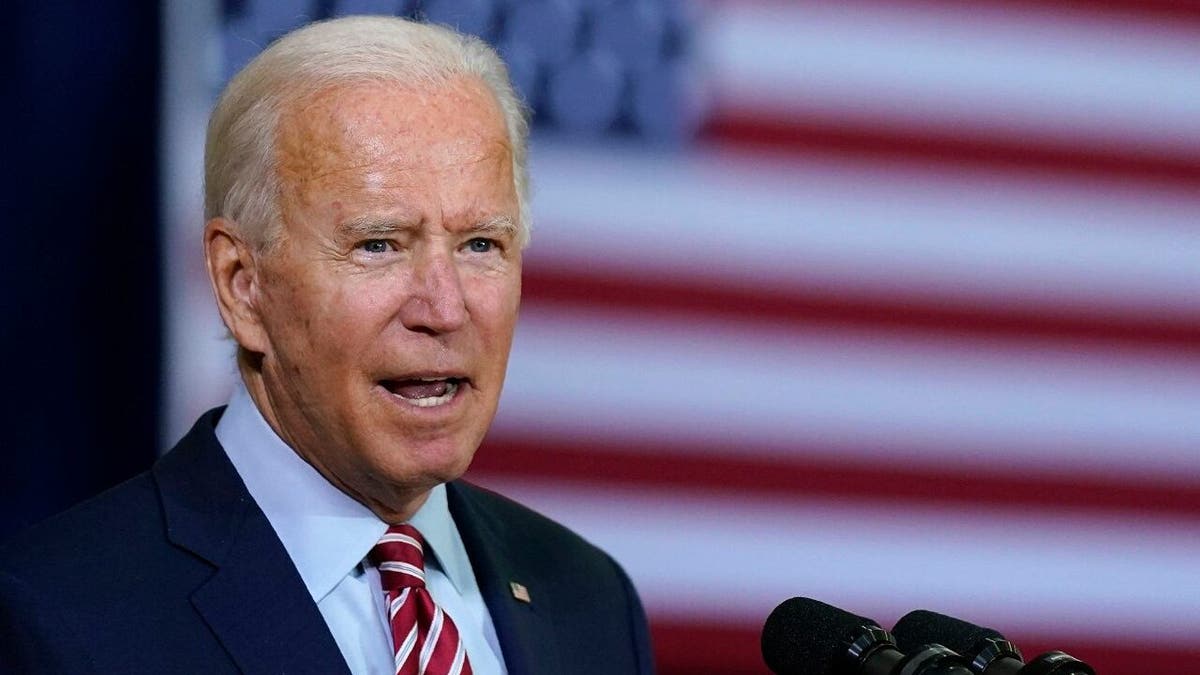 Democratic presidential candidate former Vice President Joe Biden speaks before participating in a roundtable discussion with veterans, Tuesday, Sept. 15, 2020, at Hillsborough Community College in Tampa, Fla. (AP Photo/Patrick Semansky)