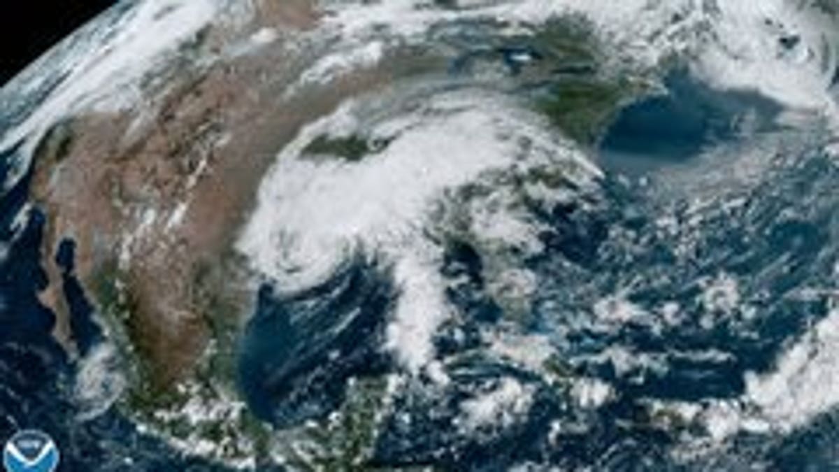 NOAA satellite image shows the remnants of Tropical Storm Beta.