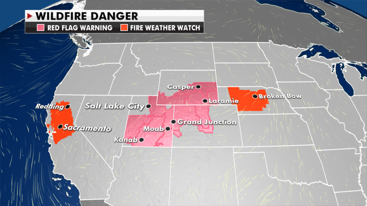 Levels of wildfire risk in the U.S. (Fox News)