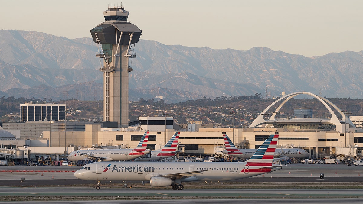 Planes outside Los Angeles International Airport