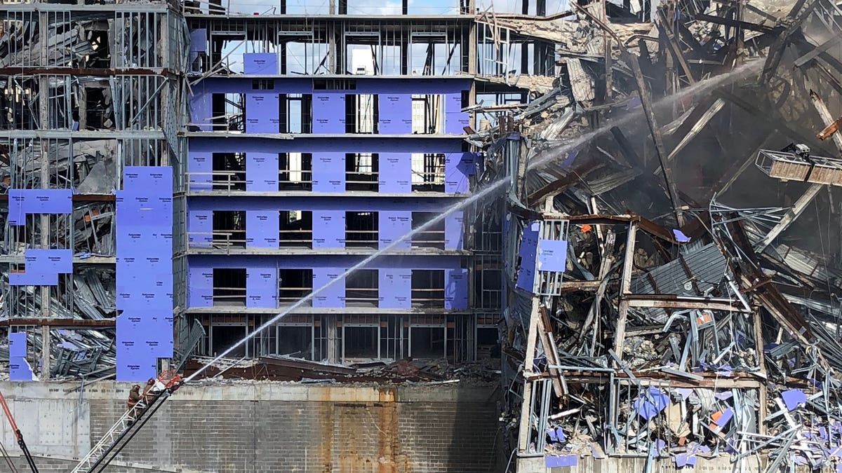 A fire has broken out at the New Orleans Hard Rock Hotel construction site. (New Orleans Fire Department/ Chief C Mickal)