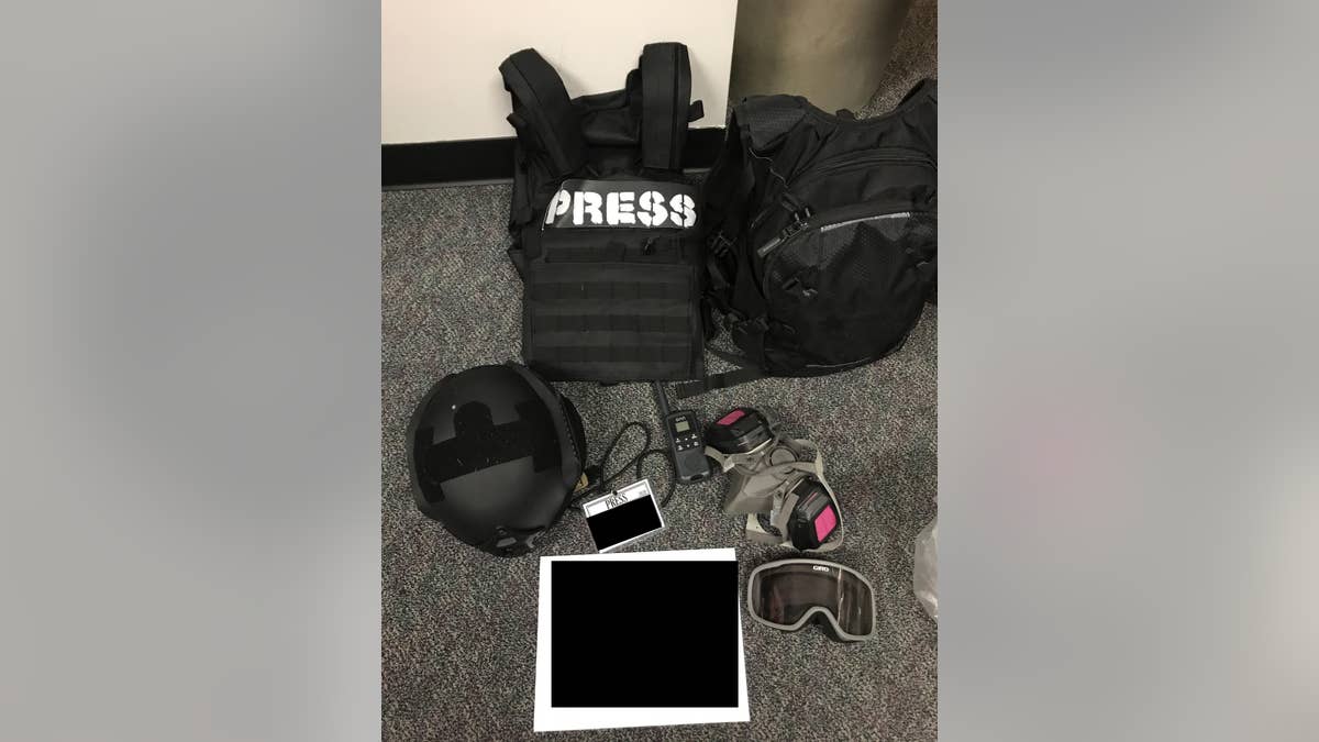 The Portland Police Bureau released photos showing the gear demonstrators were wearing at the time of their arrest.