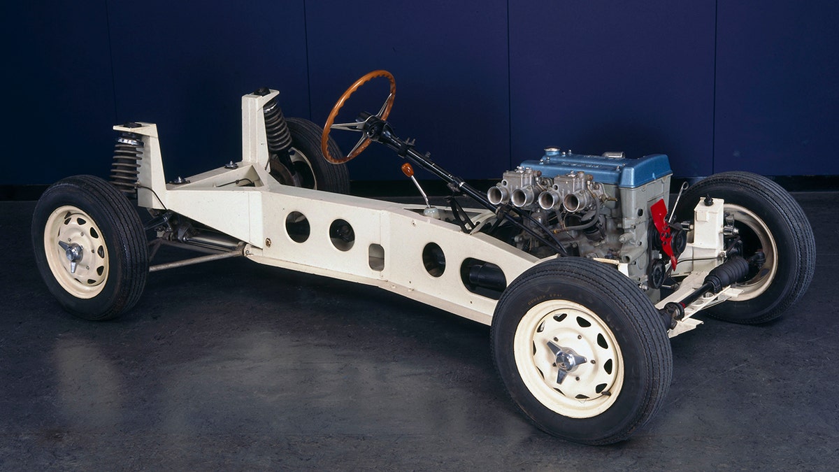 The Elan featured a steel backbone chassis.