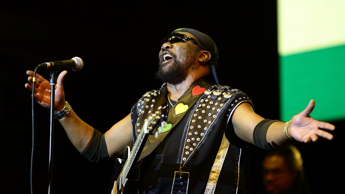 Toots Hibbert of Toots and the Maytals performs on stage during day one of Formula 1 Singapore Grand Prix at Marina Bay Street Circuit on September 20, 2019 in Singapore.