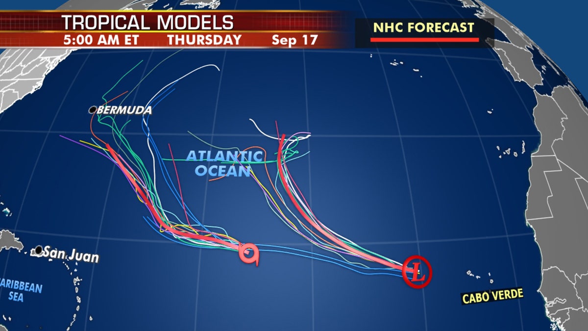 Forecast models for Paulette and Rene. Bermuda may need to keep an eye if Paulette draws closer.